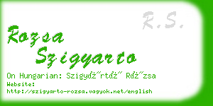 rozsa szigyarto business card